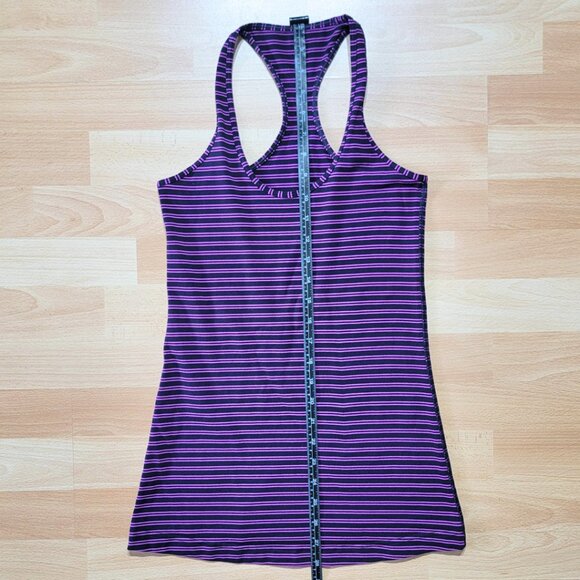 Lululemon Blue Purple Stripe Cool Racerback Tank Top | Size: 6 - Picture 3 of 8